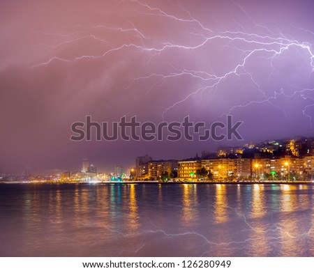thunderstorm over the city