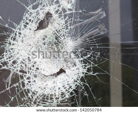 broken house window glass