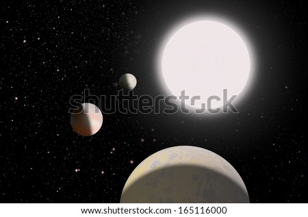 white dwarfs star and planets (another star system)\