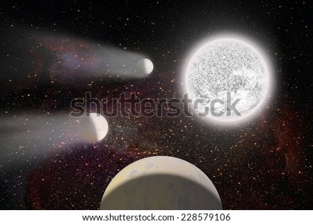 white dwarfs star and planets (another star system)\