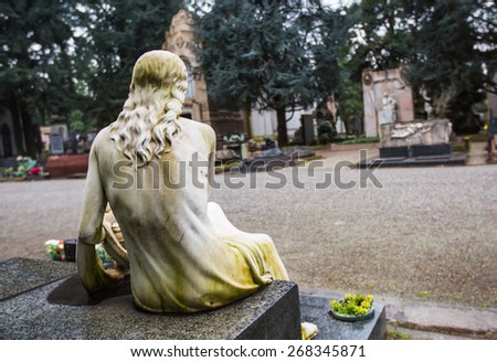 Beautiful Sculpture at a Milan Cemetery