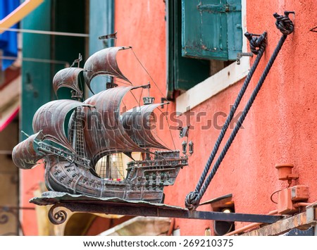 VENICE, ITALY - MARCH 21, 2015: Restaurant and Bar sign \