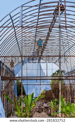 construction of the steel structure of greenhouse for banana