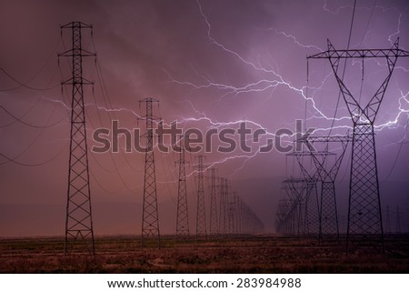 High voltage power lines and lightning