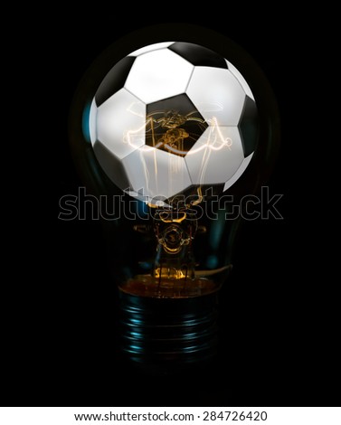 Soccer ball inside the bulb
