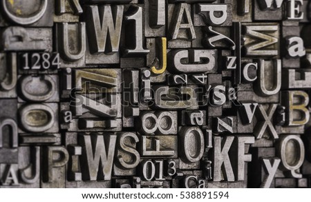 Metal Letterpress Types. \
Historical letterpress types, also called as lead letters. These kind of letters were used in Gutenberg presses. These letters were the beginning of typography
