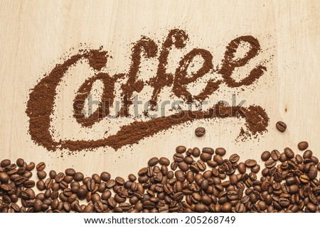 Ground coffee typography