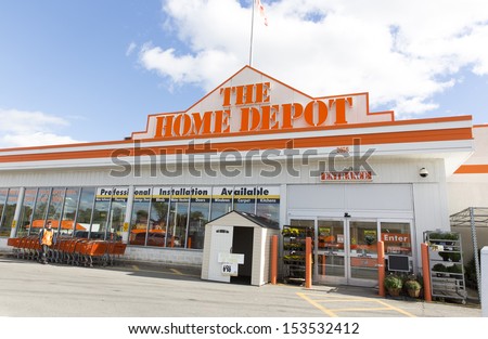 OTTAWA, CANADA - SEPTEMBER 8: A retail outlet for Home Depot September 8, 2013, Ottawa, Canada. Home Depot operates 180 stores across Canada with a store average of 40,000 home improvement products.