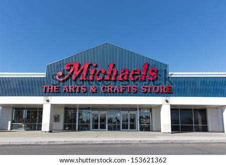 OTTAWA, CANADA - SEPTEMBER 8: An outlet for arts and crafts retail chain Michaels September 8, 2013, Ottawa, Canada.It operates more than 1040 Stores located in 49 U.S. states and in Canada.