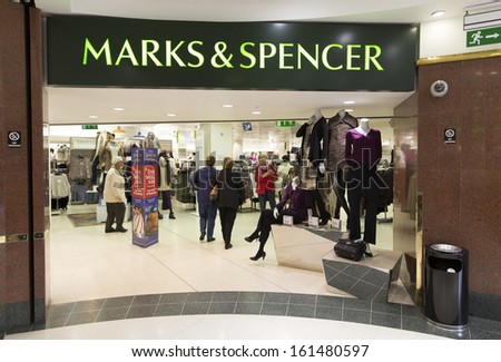 GALWAY, IRELAND OCTOBER 24 : A branch of MARK & SPENSER, Galway, Ireland, 24 October 2013. The Group made profit before tax of Â£280.6m in the 6 months ended September 2013 (last year Â£280.0m4).