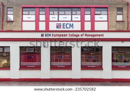 DUBLIN, IRELAND - OCTOBER 3, 2014: The European Colleague of Management, It offers course in English, Business and Management, and Tourism and Hospitality.
