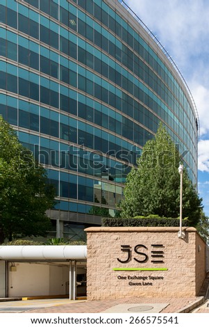 Johannesburg, South Africa, March 27, 2015 : The Johannesburg Stock Exchange. It was formed in 1887 and is currently ranked the 19th largest stock exchange in the world by market capitalisation.