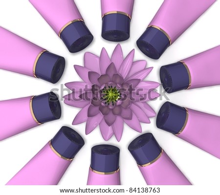 flower and spread out in a circle with a cream tank