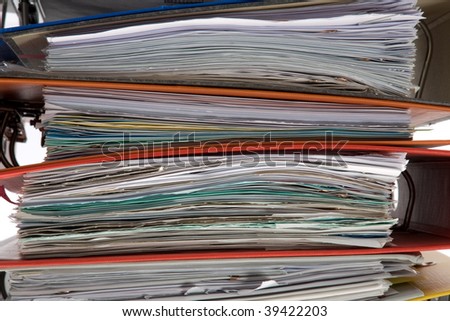 Isolated stack of folders isolated on white background