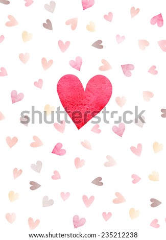 Watercolor cute romantic card Watercolor cute romantic card