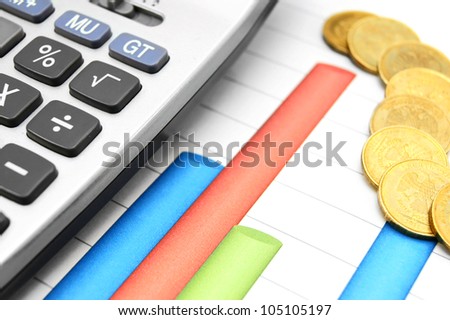 The calculator, the schedule and gold coins.