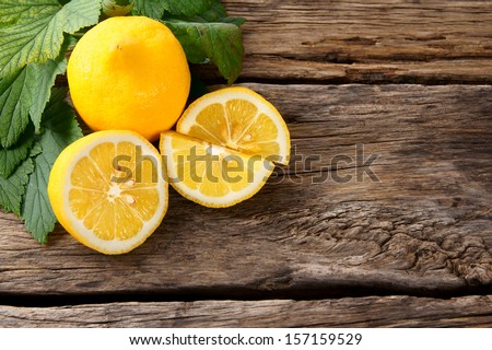 Lemons. On A Wooden Board.