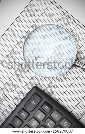 Magnifier and documents. Information search.