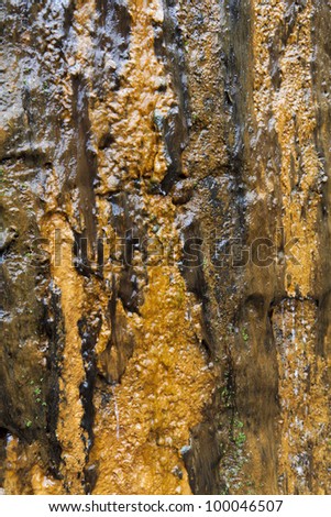 Natural oxide texture produced by water and algae