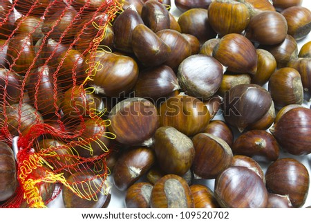 Bag with chestnuts for All Saints Day