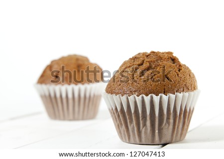 Comprehensive Cupcakes made by hand with white background