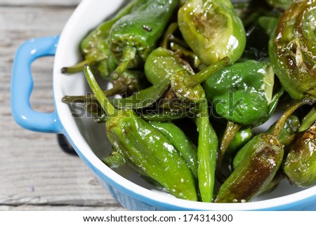 Standard fried hot peppers in olive oil