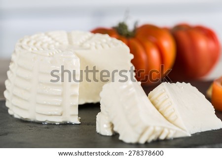 Artisan cheese made with freshly picked tomatoes
