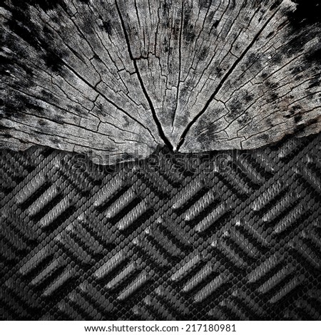 Black carbon Kevlar and wood texture background