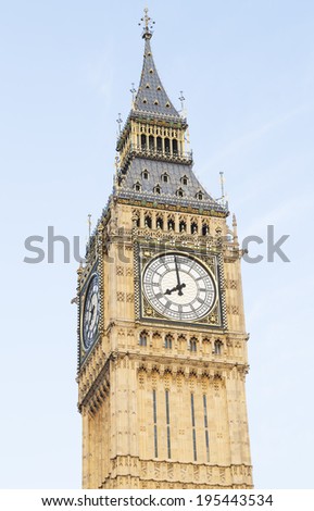 Big Ben clock tower at the British Parliament