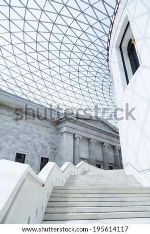 LONDON - MAY 15: British Museum on MAY 15 2014 in London.. The British Museum was established in 1753, Largely based on the collections of the physician and scientist Sir Hans Sloane.