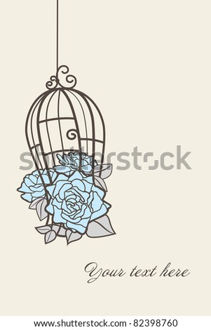 Roses in a cage for birds.