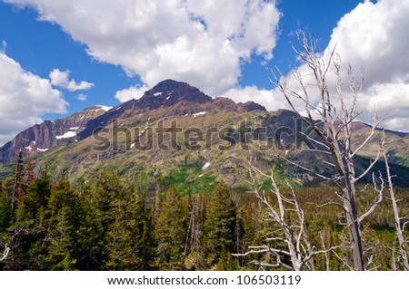 Rising Wolf Mountain in GLacier National Park in Montana