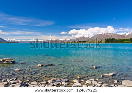 Lake Tekapo and the Southern Alps in New Zealand