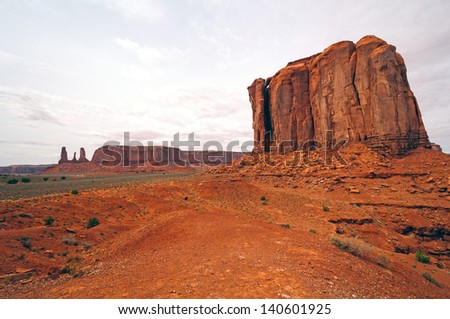 Sandstone Monoliths in Monument Valley in Arizona
