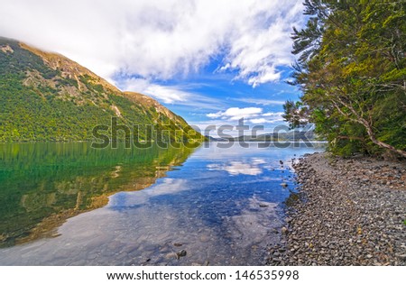 Lake Rotoiti in Nelson Lakes National Park in New Zealand