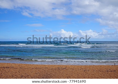 stock photo : A tropical beach on the east Coast of the Island of Kauai