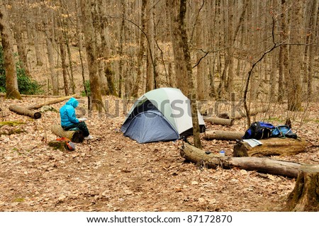 Upper Chasteen Creek wilderness campsite in the Great Smoky Mountains