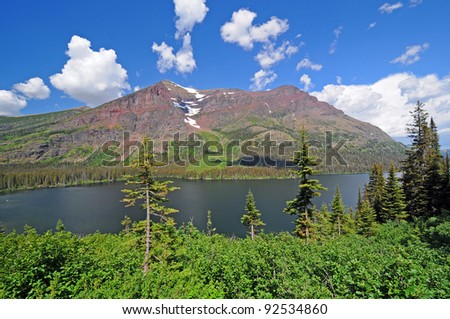 Two Medicine Lake and Rising Wolf Mountain in Glacier National Park
