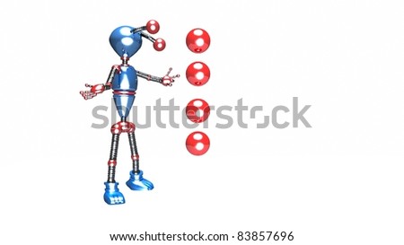 A 3d Robot Man Pointing At Presentation Bullet Points Stock Photo 