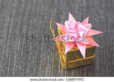 Golden boxes on background