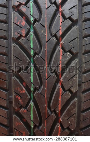 Close up new tire texture