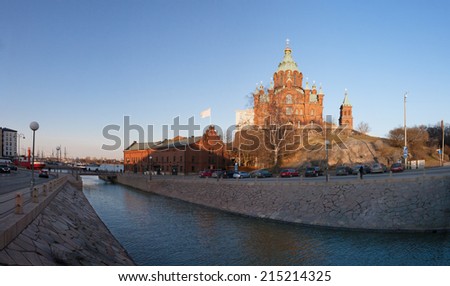 vintage port facilities and the Cathedral of the Assumption,Helsinki,Finland