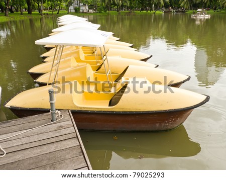 Water-cycle boat in park
