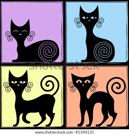 four emotions of a black cat