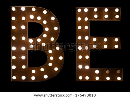 The letter B and E in black