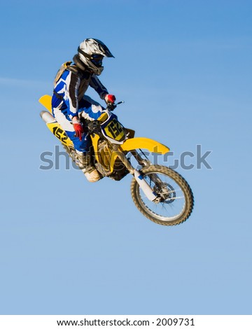Flying yellow motorcycle (logos removed)