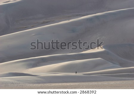 Man walking in Great Sand Dunes National Park, CO