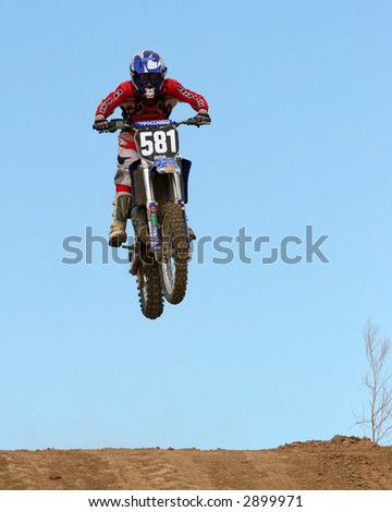 Motocross bike in the air