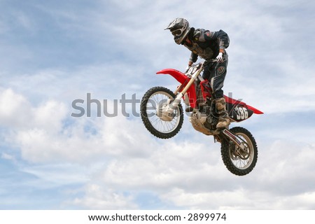 Motocross bike in the air