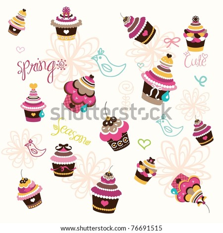 cupcake wallpaper. cupcake wall paper design